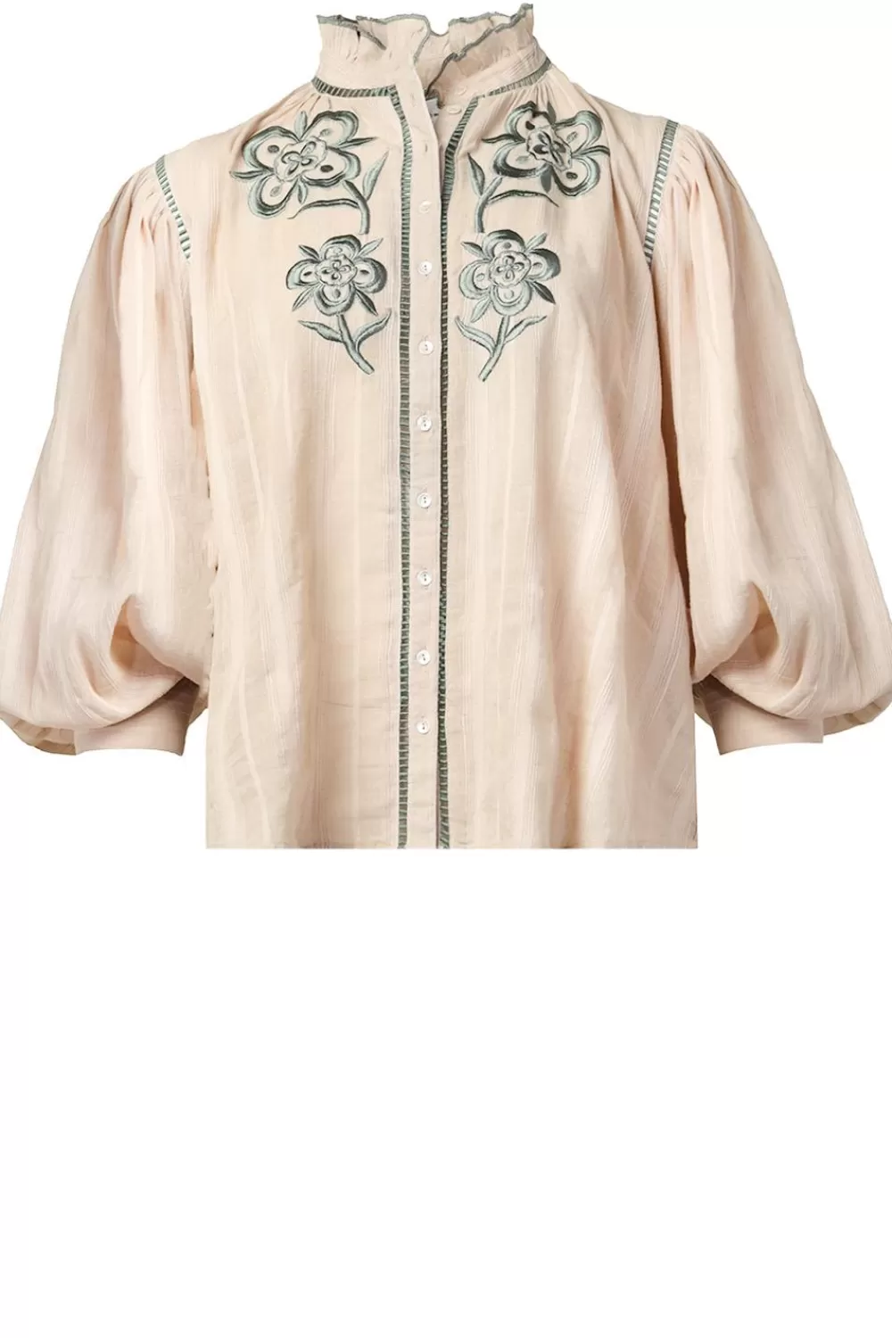 Bloezen & Tops<Antiek Batik Handgeborduurde Blouse Anouki | Natuurlijk
