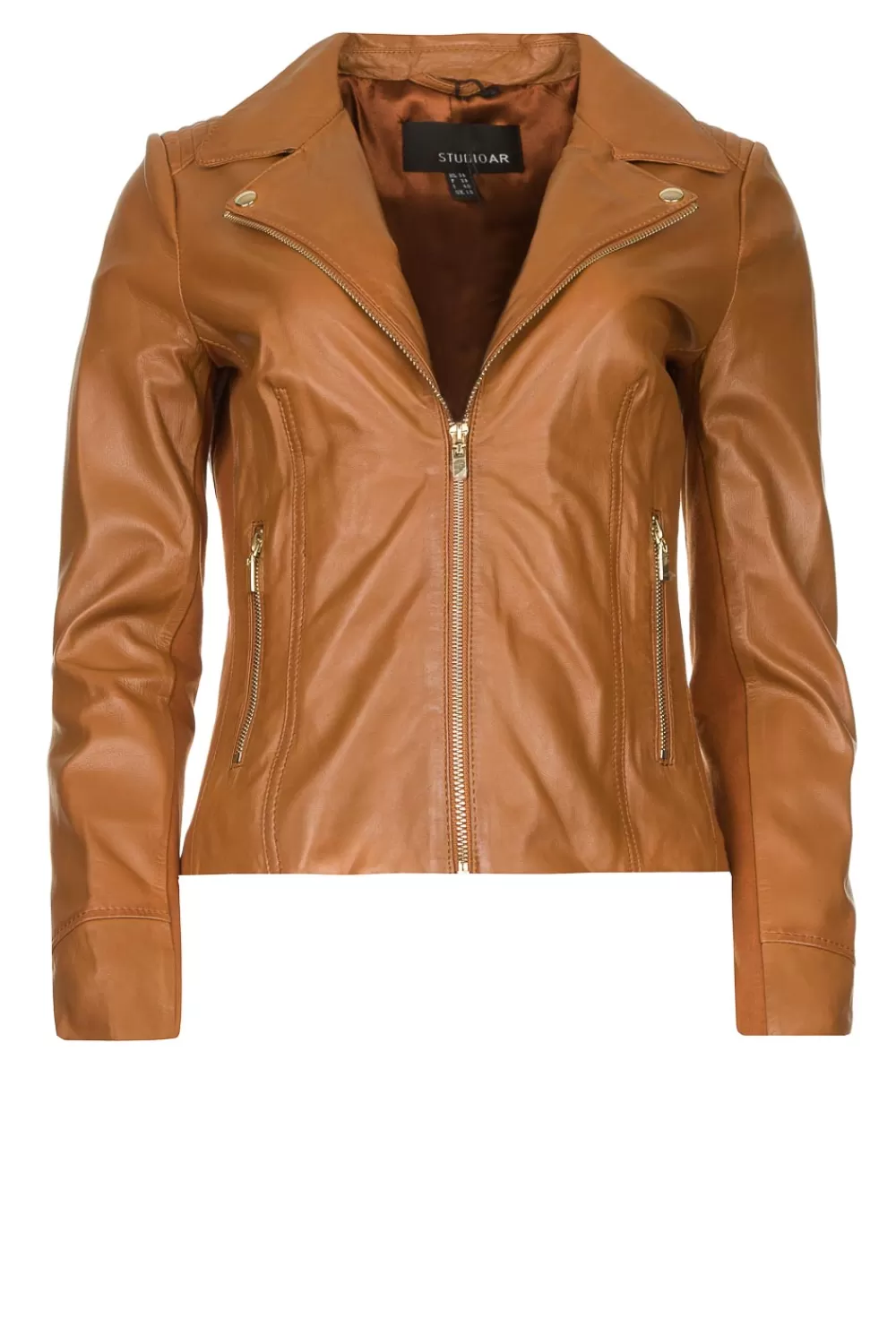 Jassen En Blazers<STUDIO AR Leren Jas Kendall | Kameel
