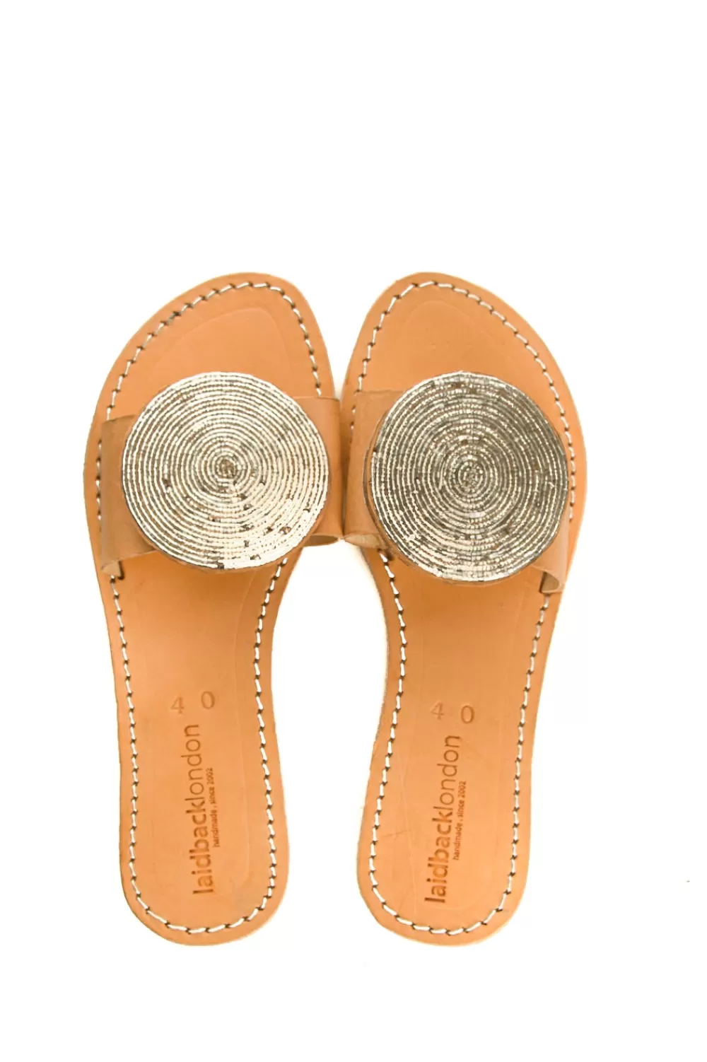 Schoenen<Ontspannen Londen Leren Plateau-Slipper Remi | Zilver