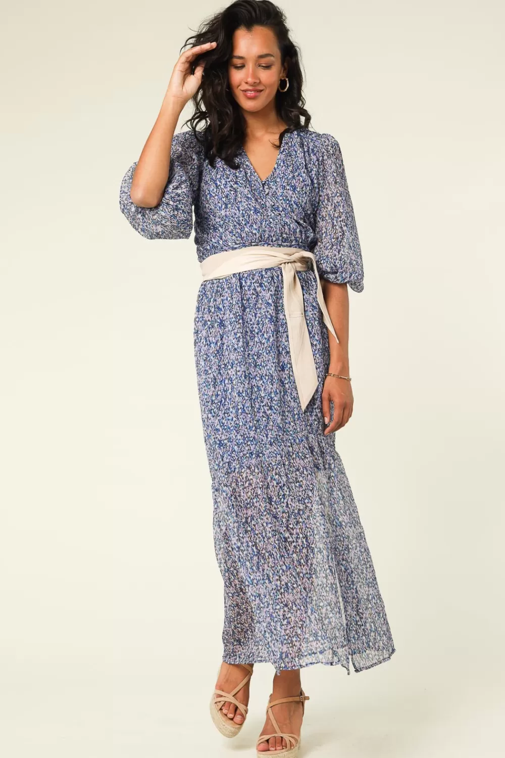 Jurkjes & Rokken<Dante 6 Maxi-Jurk Pioenroos | Blauw