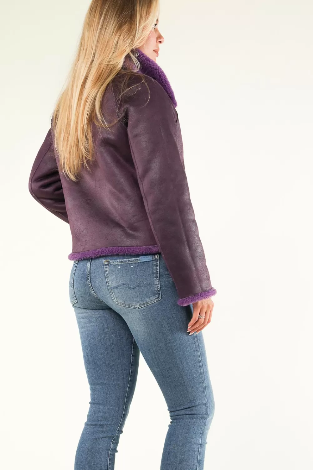 Jassen En Blazers<STUDIO AR Omkeerbaar Teddyjack Mallow | Paars